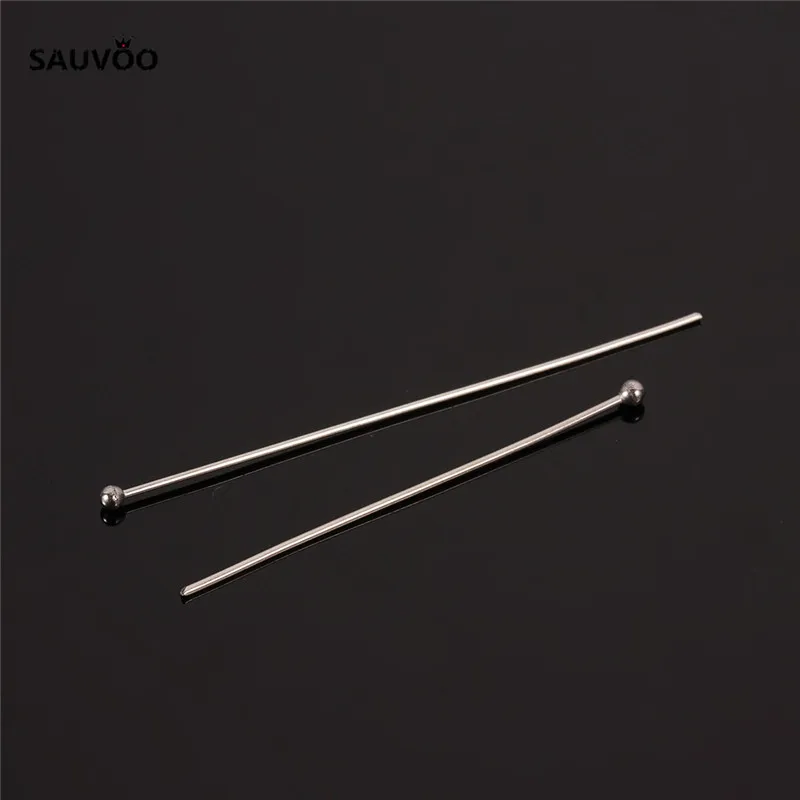 

50pcs/lot 0.7x40/0.7x50mm Long Stainless Steel Ball Head Pins Headpins Eye Pin Silver Tone Jewelry Findings Accessories F2197
