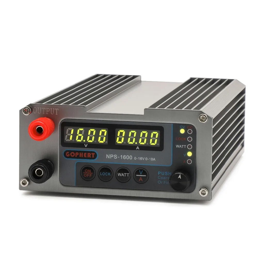 NPS-1600 0-16V0-10A Регулируемый DC Регулируемый источник питания постоянное напряжение источник тока малый объем гоферт