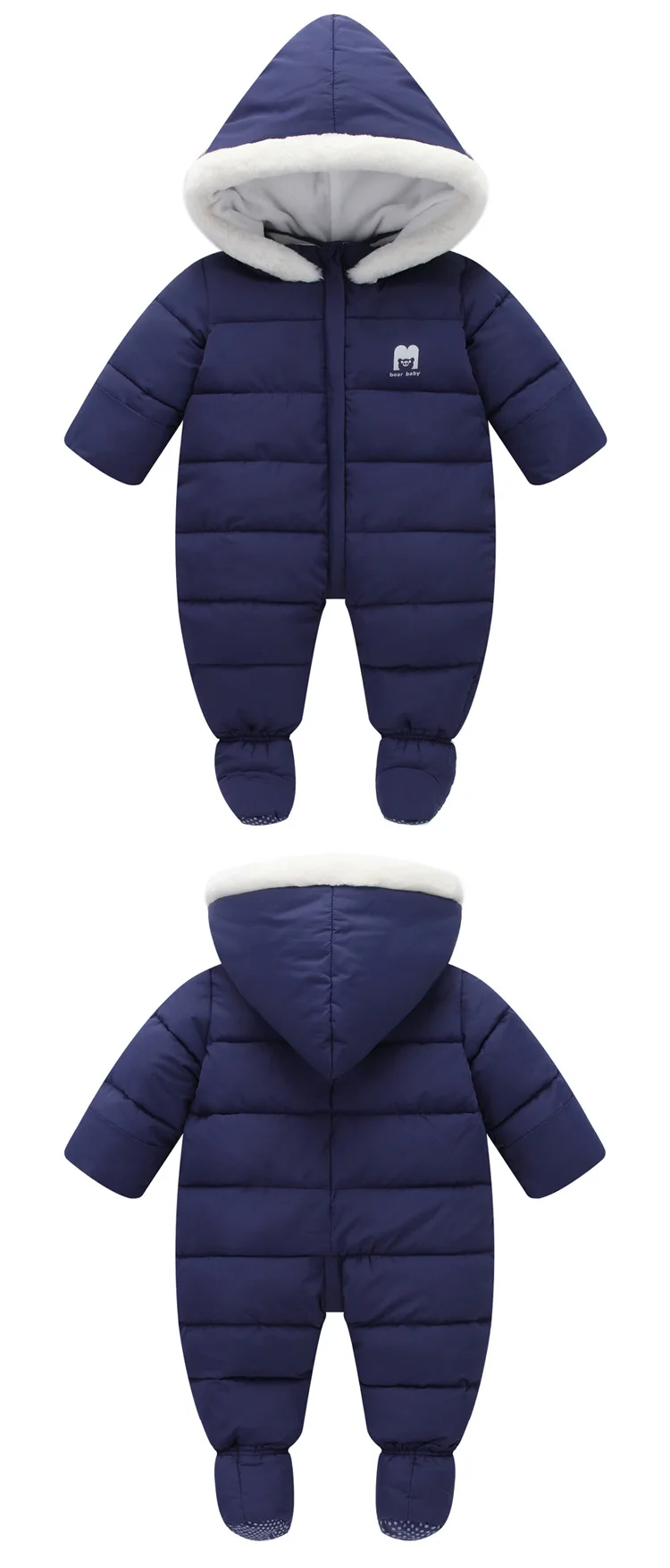 NYSRFZ/Новинка; зимняя хлопковая одежда для новорожденных; плотная одежда для мальчиков и девочек; одежда для альпинизма; пуховик для малышей - Цвет: Черный