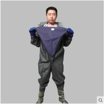 Fishing Rainwear Man Winter Breathable Chest Waders Waterproof  Whole Body Clothes with Gloves Hunting Fishing Rubber Material