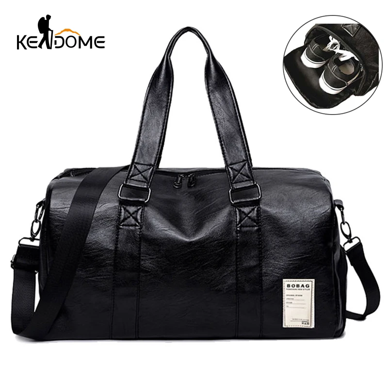 Pu Leather Gym Male Bag Top Female Sport Shoe Bag for Women Fitness ...