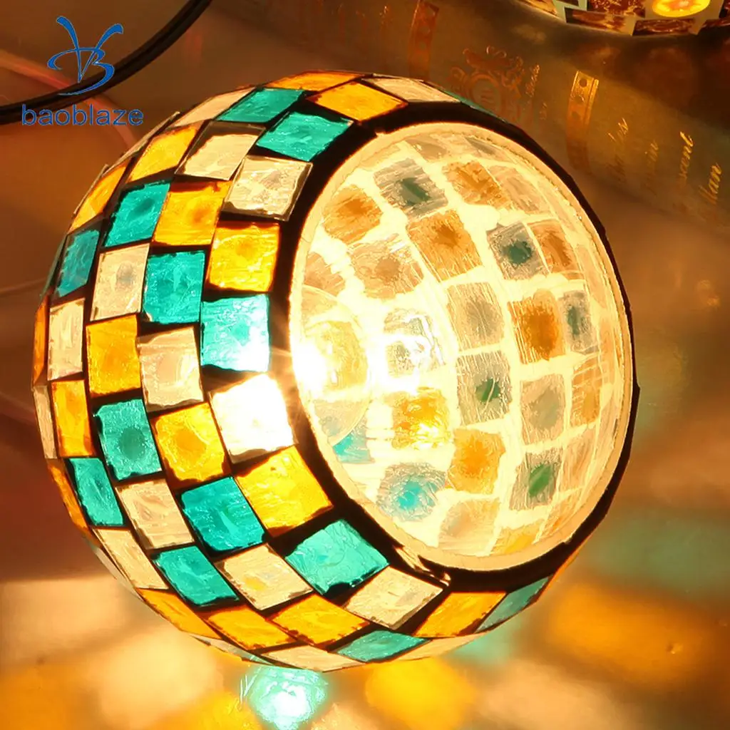 Vintage Hanging Light Mosaic Design Pendant Ceiling Lampshade Stained Glass 6#