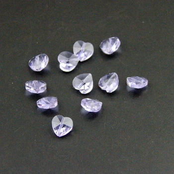 

50pcs 14mm Various Colors Crystal Heart Beads Middle 1 Hole For Crystal Chandelier Pendents Diy Jewelry Making