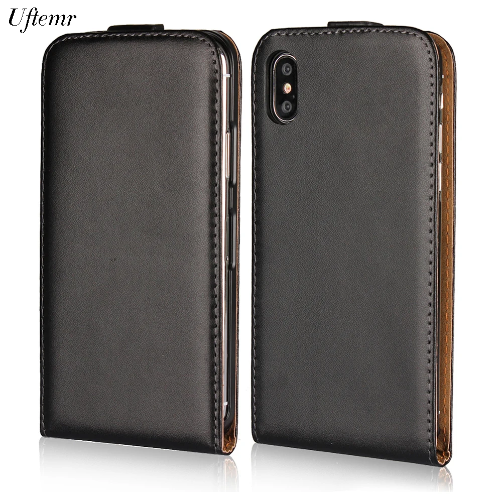 

Leather Cover Case for iPhone X XR XS Max Magnet Mobile Phone Bags Open up and down Cases Black Cover for iPhone XR Flip Case
