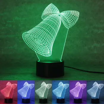 

Kingneonlux LED Night Lamp new Christmas bells 3D night lights colorful buttons LED visual lights gift atmosphere table lamp