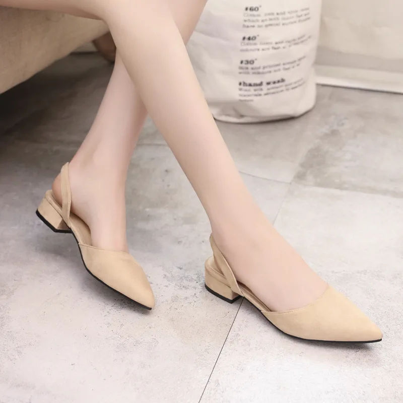 Taomengsi/Новые сандалии с острым носком мягкая повседневная женская обувь на низком каблуке, модные стильные сандалии для студентов