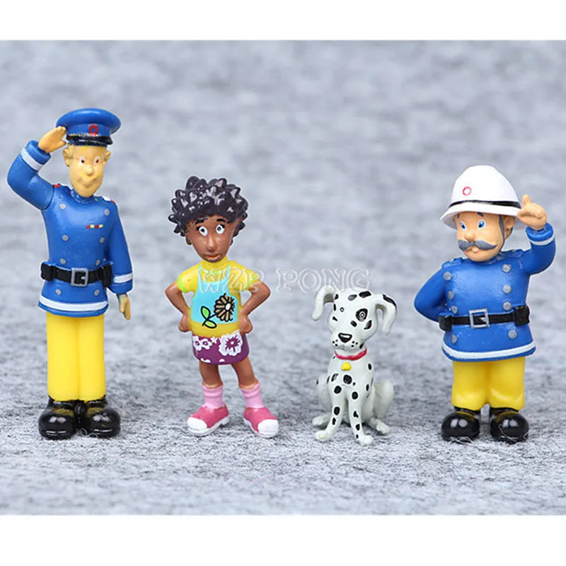 12pcs/set 3-6 Cm Cute Cartoon Fireman Sam PVC Action Figures Doll Toys for Kids Toys Collection Model Decoration Christmas Gift
