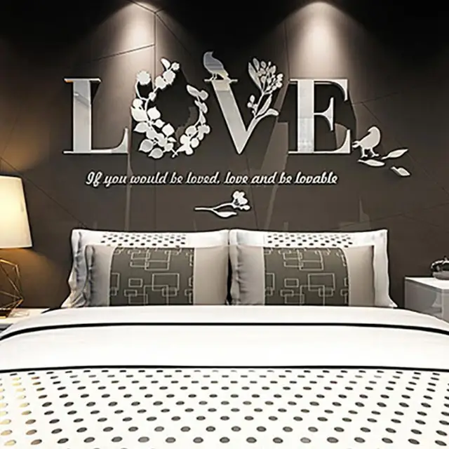 home decor stylish removable 3d leaf love wall sticker art vinyl