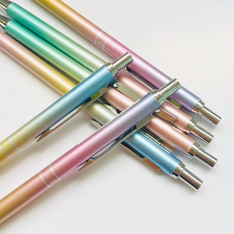 

1Pcs 0.5mm Rainbow Gradient Color Metal Press Mechanical Pencils Student Automatic Pencil Stationery