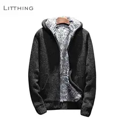 Litthing 2018 мужской на зиму и осень свитер модный бренд длинный рукав с капюшоном вязаный толстый теплый свитер мужские неформальные пиджаки
