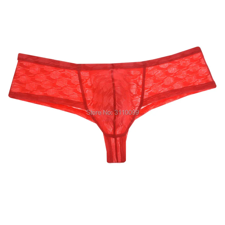 6PCS/Lot Fashion Hexagon Pattern See-Through Bikini Men's Boxer Shorts Sexy Underwear Mini Pouch Male Underpants Breathable 4