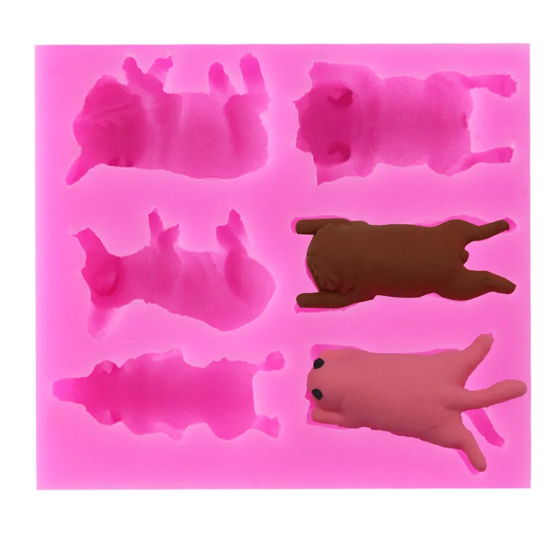 

TTLIFE 6 Holes A Variety of Puppy Sugar Craft Chocolate Fondant Cake Silicone Mold Decoration DIY Tools Pastry Soap Making Mould