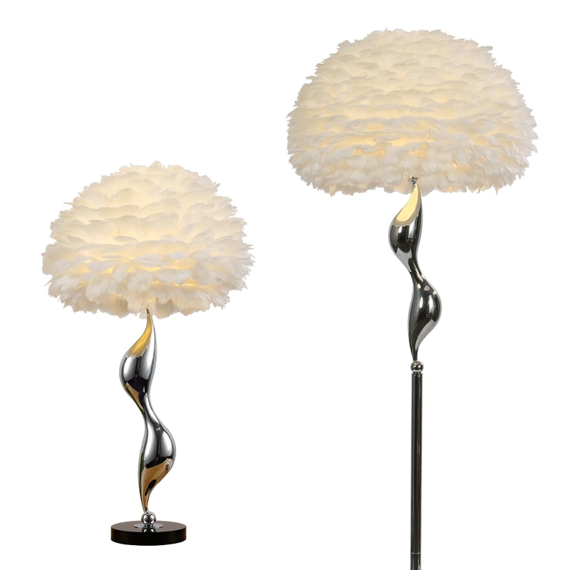 

LED Swan Table Lamp Living Room Bedroom Bedside Feather Lamps Table Wedding Decor Luminaria Table Light Home Lighting Luminaire