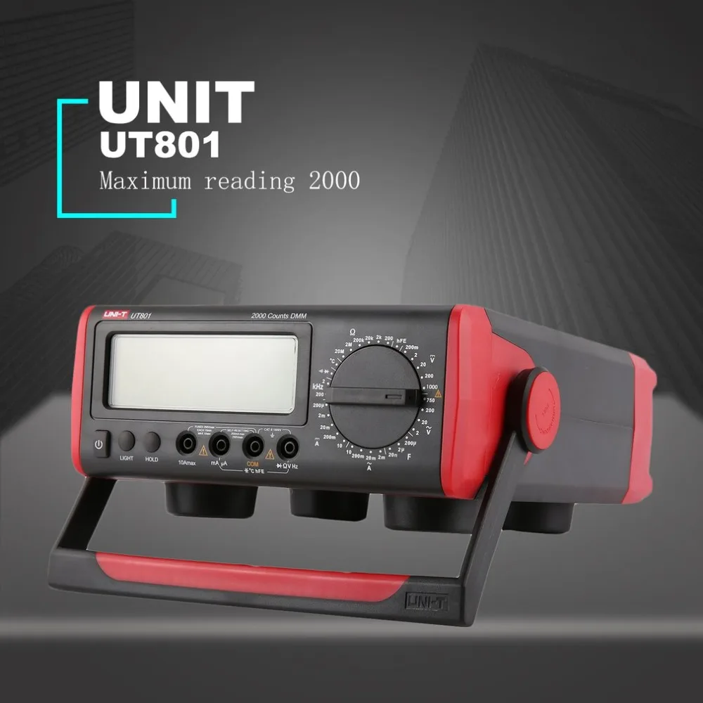 

UNI-T UT801 Digital Bench-type Multimeter DC/AC Voltage Current Meter Voltmeter Diode Triode Resistance Tester Multitester