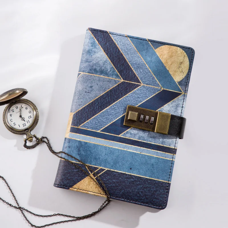 Pads With Lock B6 Notebook Faux Leather Portable Writing Password