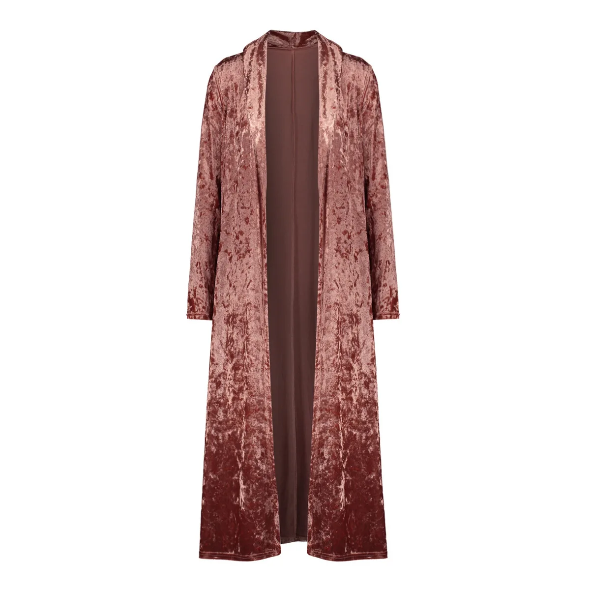Бархатный плащ осень зима модные роскошные длинные пальто женские кимоно кардиган размера плюс теплый длинный плащ верхняя одежда - Цвет: pink