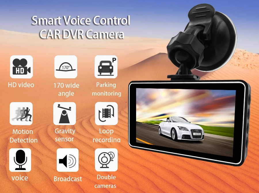 Автомобильный видеорегистратор 3,0 дюймов dvr Dash камера Dash Cam HD 1080P двойной объектив зеркало заднего вида камера цифровой видео DVR рекордер Регистратор
