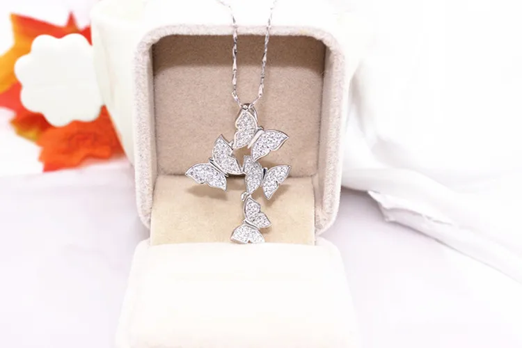 Богемное 925 пробы Серебряное длинное ожерелье с бабочкой для женщин, модное ожерелье-чокер, массивное ювелирное изделие, Подарочный воротник