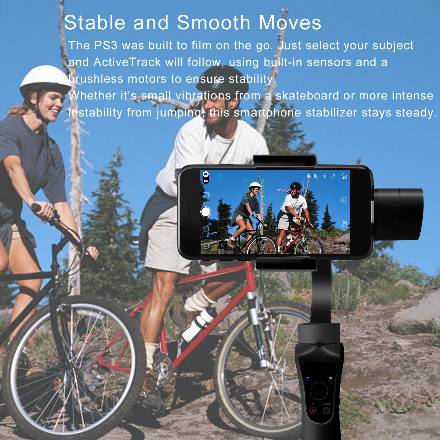  3 Axis Handheld gimbal sta bilizer withBluetooth Control for smart Phone forsmart phones up to 7 in