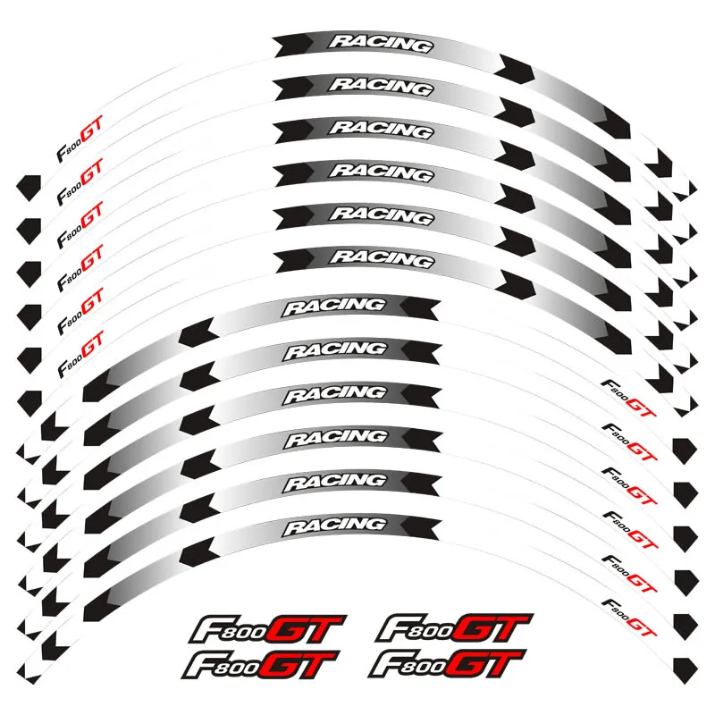 Новая высококачественная 12 шт подходит мотоциклетная наклейка для колес полоса светоотражающий обод для BMW F800GT - Цвет: 5