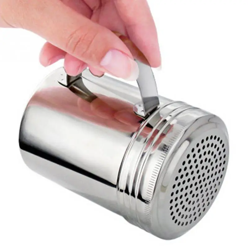 

1/2pc Shaker Barbecue pepper Powder Salt Spice bottles With Handle Stainless Steel powdered sugar Bottles containers For Cooking