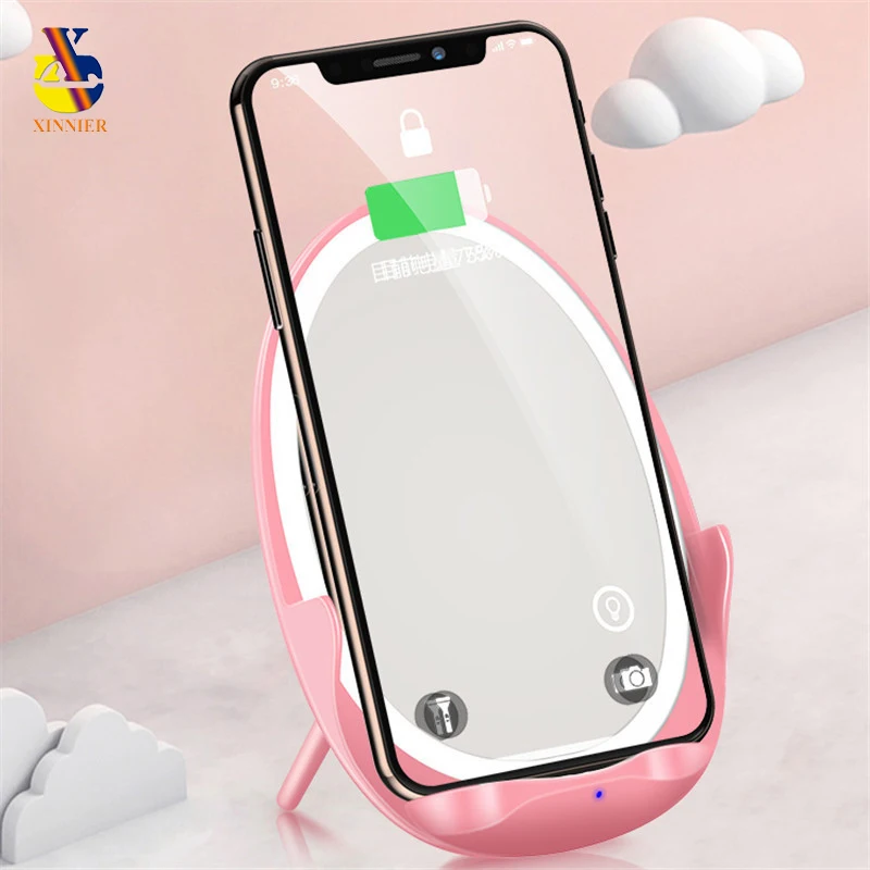 

XINNIER 10W Fast Wireless Charger Stand Mobile Phone Mirror Charger for iPhone X/XS Max XR 8 8 Plus Charging for Samsung S9 S10