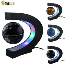 Fashion Home Decoration LED Floating Tellurion C Shape Magnetic Levitation Floating Globe World Map With LED