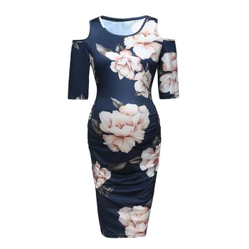 

Women Maternity Dresses Maternity Dresses For Photo Shoot Short Sleeve Shoulderless Dress Robe Grossesse Floral Print Sundress