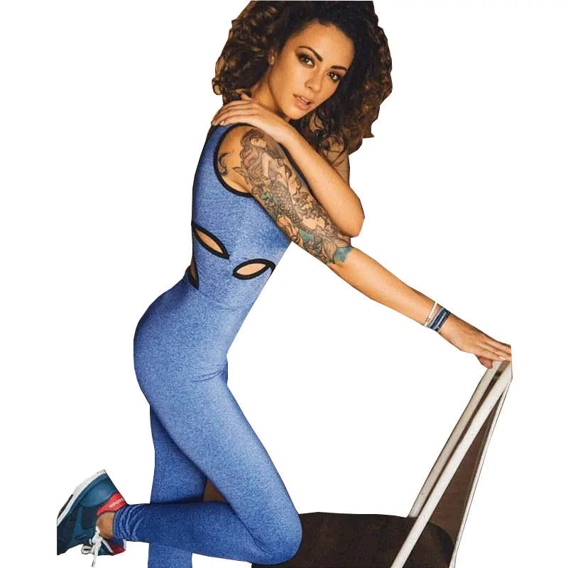 

Sport Jumpsuits for Women Blue Backless Sexy Woman Sport Fitness Clothes Running Fitness Workout Clothing Athletic Wear