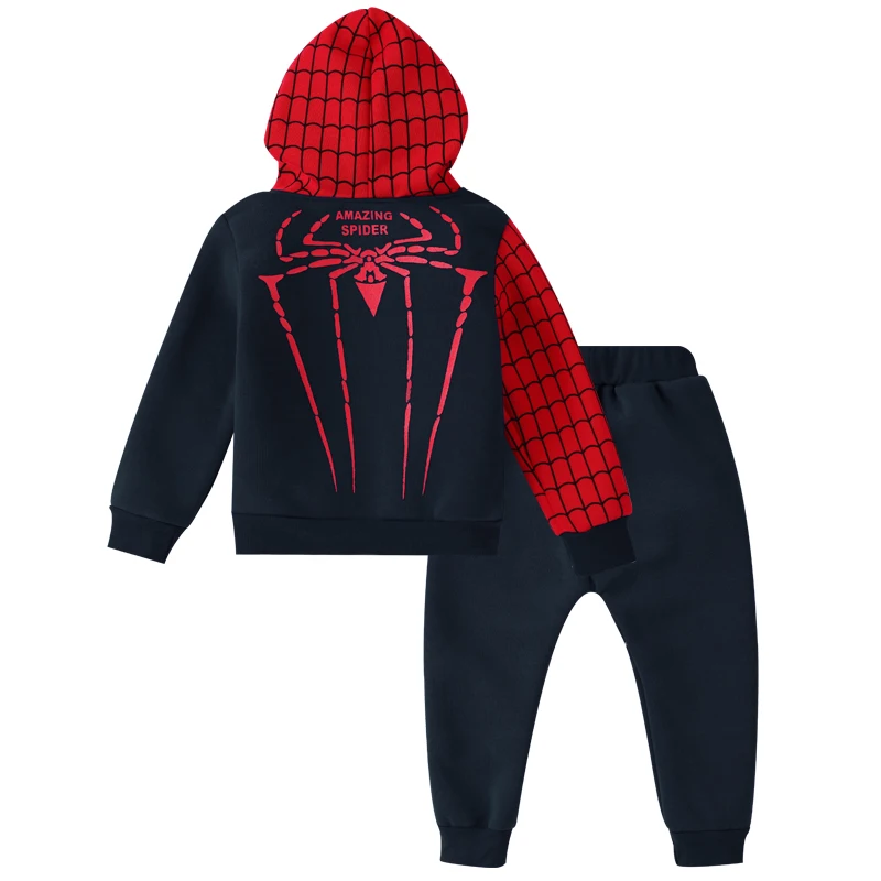 KEAIYOUHUO Boys Clothes Spiderman Hooded Toddler Boys Sport Suit Kids Clothes Sets Cotton Outfits Suits Children Clothing Sets