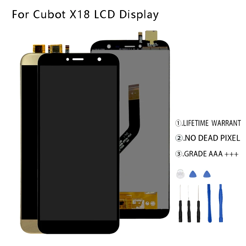 

Original For Cubot X18 LCD Display Touch Screen Digitizer Assembly For Cubot X18 Display Screen LCD Free Tools