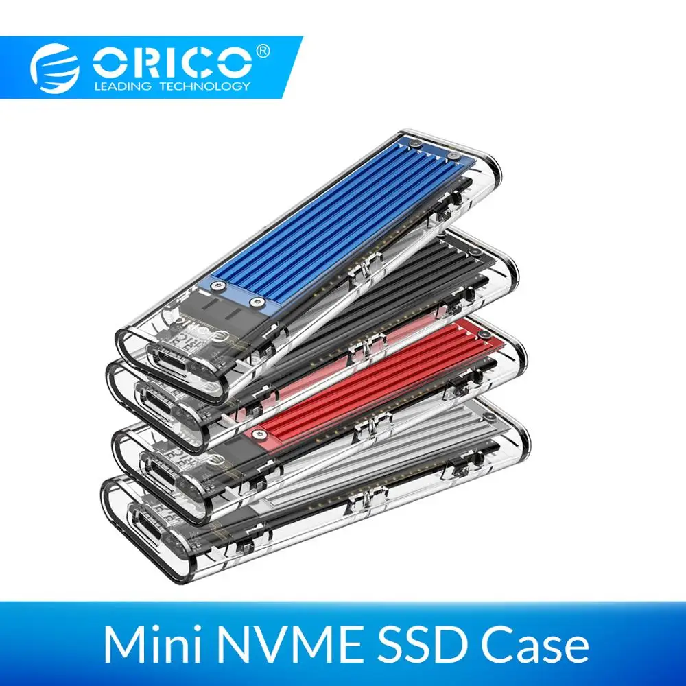 

ORICO Mini NVME M.2 to Type-c SSD Case M.2 Key Transparent External m.2 usb Gen2 10Gbps Support UASP for Samsug SSD