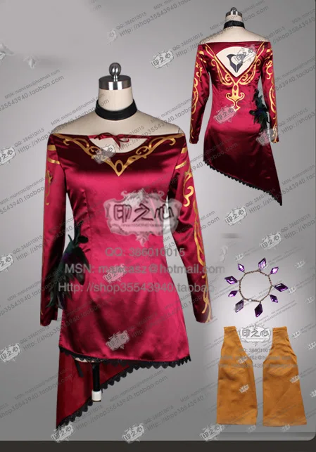 Cinder Fall Cosplay Costume Uniform Dress + Neck + Gonna Interna + Cavigliera 11