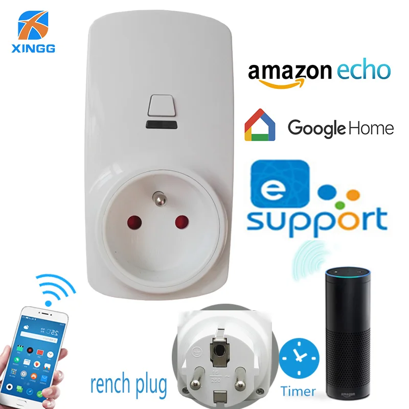 

FR Smart Socket Wifi Plug Adapter App Wireless Control Smart Home House Electric Power Outlet Switch Alexa eWelink IFTTT
