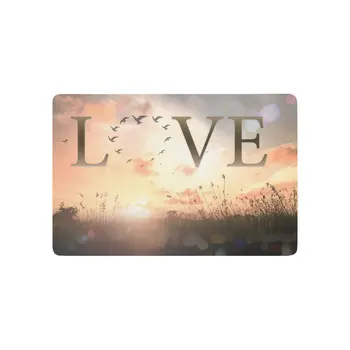 

Animal Anti-slip Door Mat Home Decor, Many birds Flying in Shape of Heart Indoor Outdoor Entrance Doormat Rubber