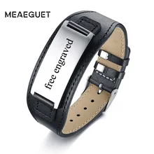 Гравировка, Заказной браслет из натуральной кожи, мужской браслет, ширина, браслет, модный, регулируемый, персонализированный, мужские подарки, аксессуары
