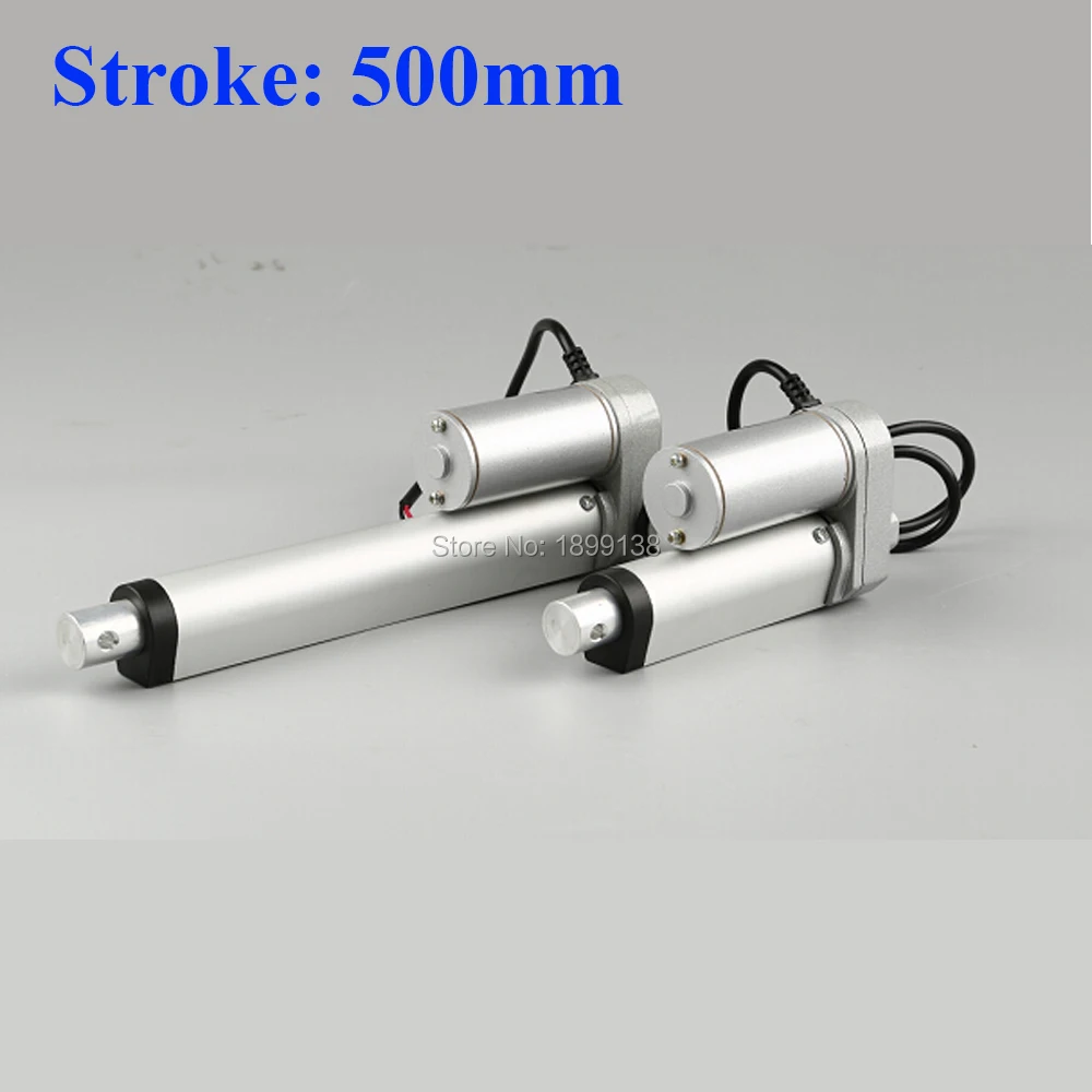 Electric Linear actuator 500mm Stroke linear motor controller dc 12V 24V 36v 200/350/400/600/700/750N |