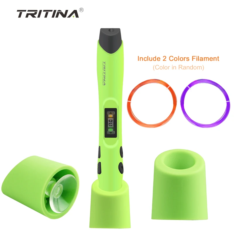 Tritina Geek3 DIY 3D Pen Scribbler Printing with LED Display Screen Pack of 2 Printer Filament