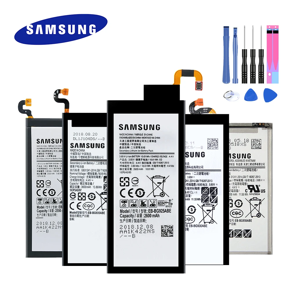 

2019 New Original Battery For Samsung Galaxy S6/ S6 Edge/ S7/ S7 Edge/ S8 G920 G920F G925 G930 G935 G950 EB-BG920ABE with Tools