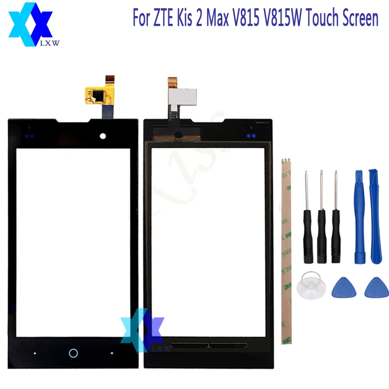 For ZTE Kis 2 Max V815 V815w Touch Screen Glass Original New Panel 4.0 inch Tools+Adhesive Stock | Мобильные телефоны и