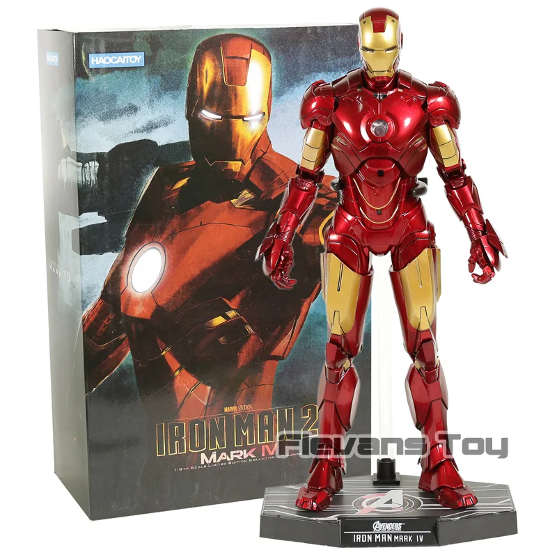 

Avengers Iron Man MK 4 Mark IV Tony Stark PVC Action Figure Model with LED Light Collection Figurine Toy