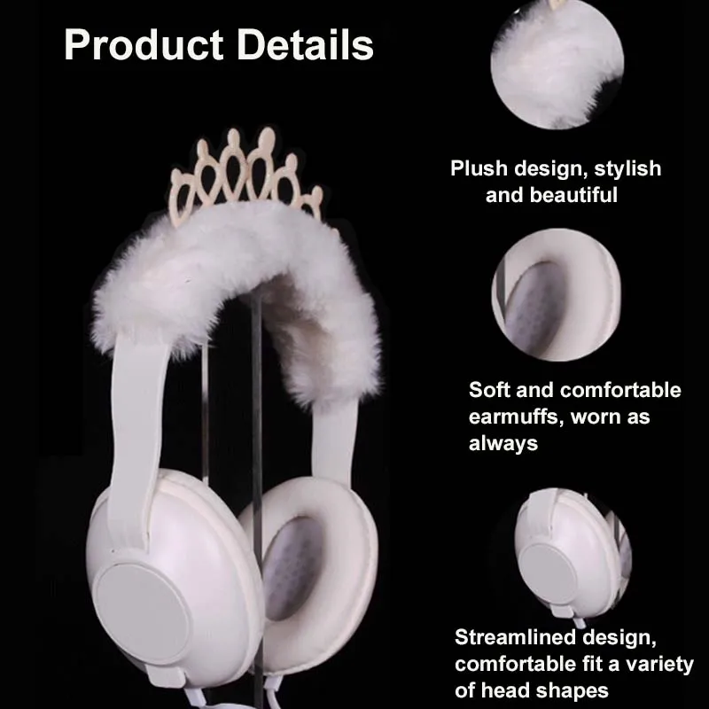 Kids Headphones Cute Cartoon Wired Headset Bling Princess Crown Earphone For Girls Children Gaming Safe Over Ear Headphone