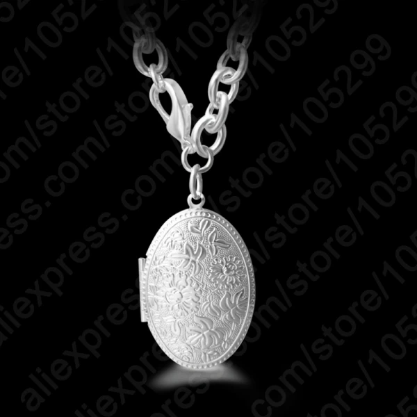 

JEXXI Vintage Womens Luminous Necklace Photo Holder Box Pendant 925 Sterling Silver Chain Necklaces