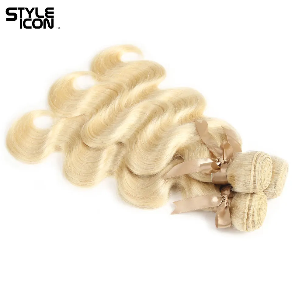 Styleicon Hair Blond 613 Body Wave Human Hair Weaving Brazilian 3 Bundles a Lot 10inch to 26inch Blond Hair Weft for Sewing