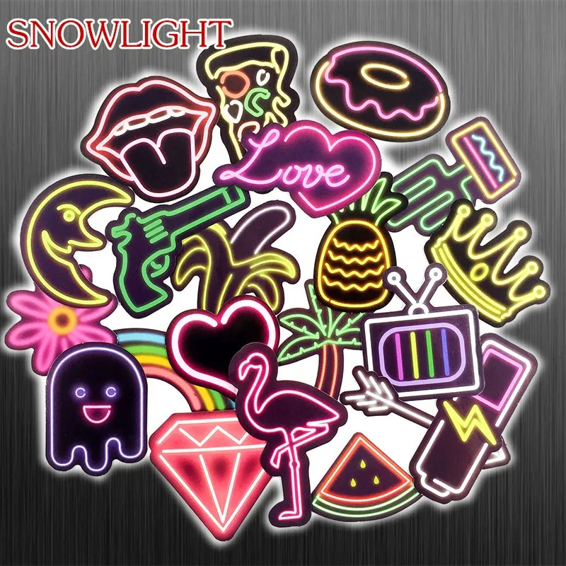 21Pcs/set Colorful Neon Set Cute Cartoon Animal Stickers For Suitcase Laptop Decal Fashion DIY Waterproof Sticker