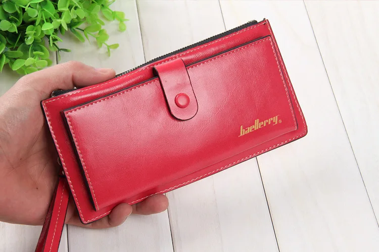 Baellerry Brand Women Long PU Leather Wallet Dollar Price Carteira Clutch Coin Purse Female Wristlet Hand Bag Card Holder