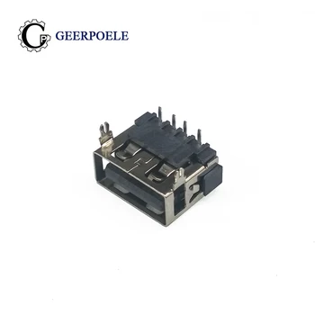 

10 Pcs/Lot Female USB 2.0 DIP 4 Pin 2 Foot Type A 90 Insert Direct Data Charge Plug Socket Jack Connector Wire Adapeter