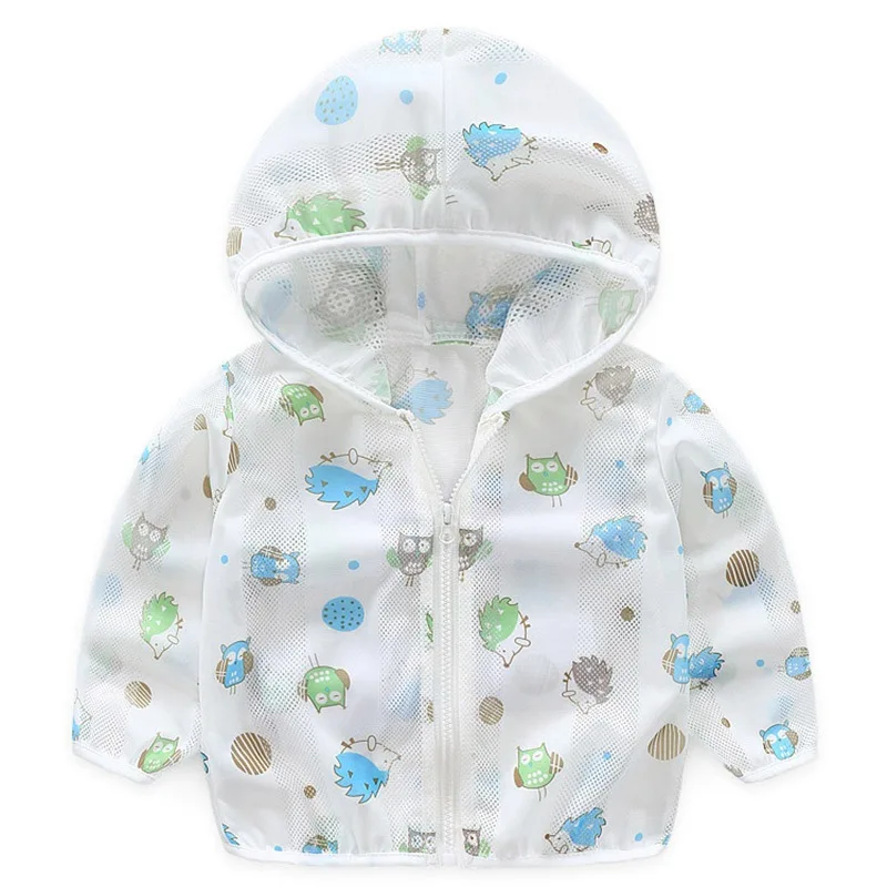COOTELILI Summer Long Sleeve Kids Girls Jacket Breathable Outerwear Coats Boys Kids Baby Windbreaker Hooded Children Clothing (10)