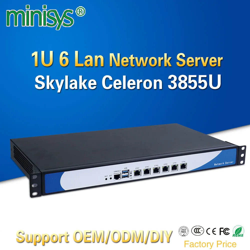 Minisys 19 дюймов 1U серверная стойка Intel Skylake Celeron 3855U двухъядерный брандмауэр ПК Barebone система 6 Lan Поддержка AES-NI pfsense Minisys 19 дюймов 1U серверная стойка Intel Skylake Celeron 3855U двухъядерный брандмауэр ПК Barebone система 6 Lan Поддержка AES-NI pfsense