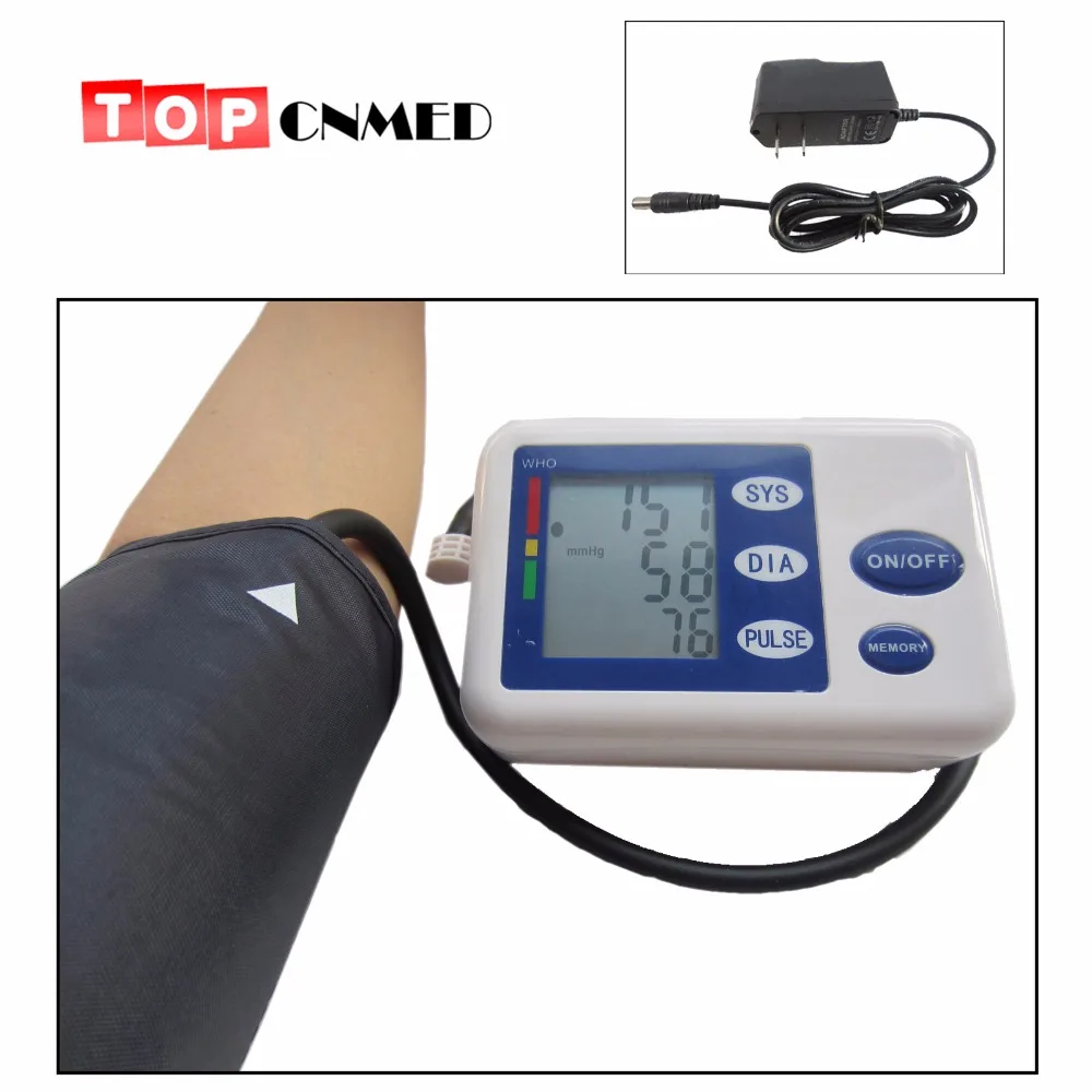 

LCD Screen Digital Memory Arm Blood Pressure Monitor Heart Beat Meter For Personal Health Care + Carring Bag + AC-DC adapter